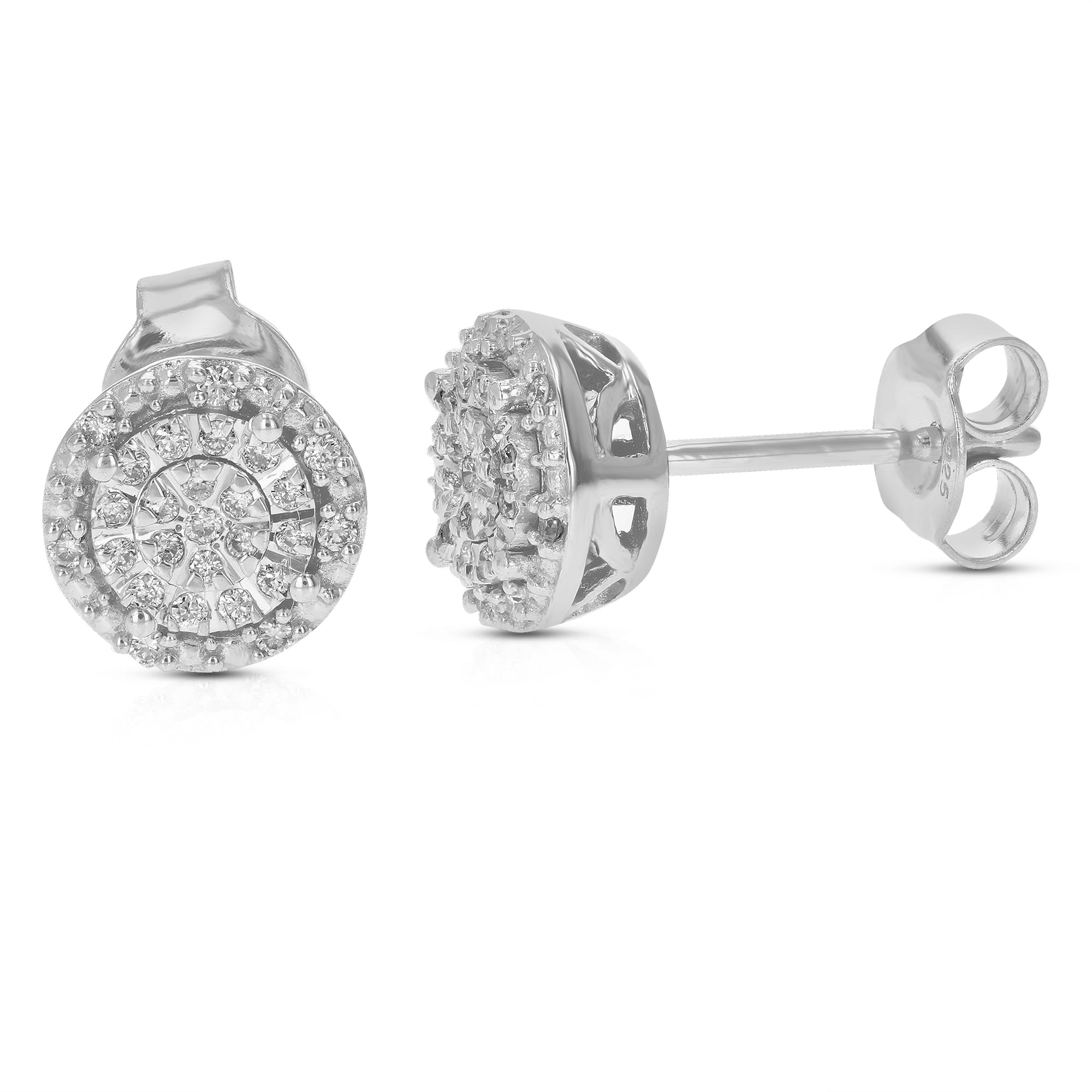 Prong Round Diamond Stud Earrings