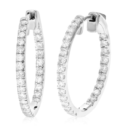 Diamond Inside Outside Hoop Earrings