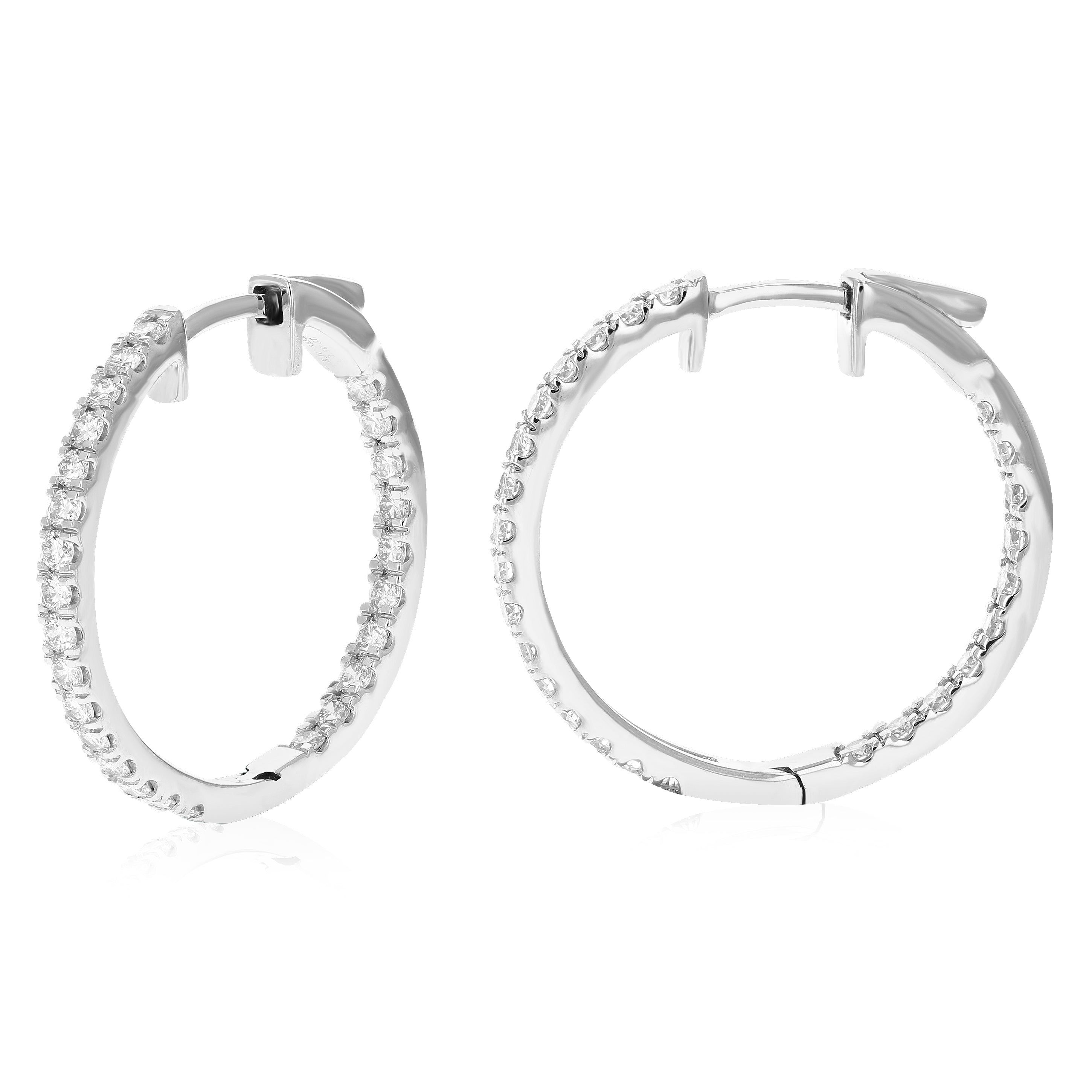 Diamond Inside Outside Hoop Earrings