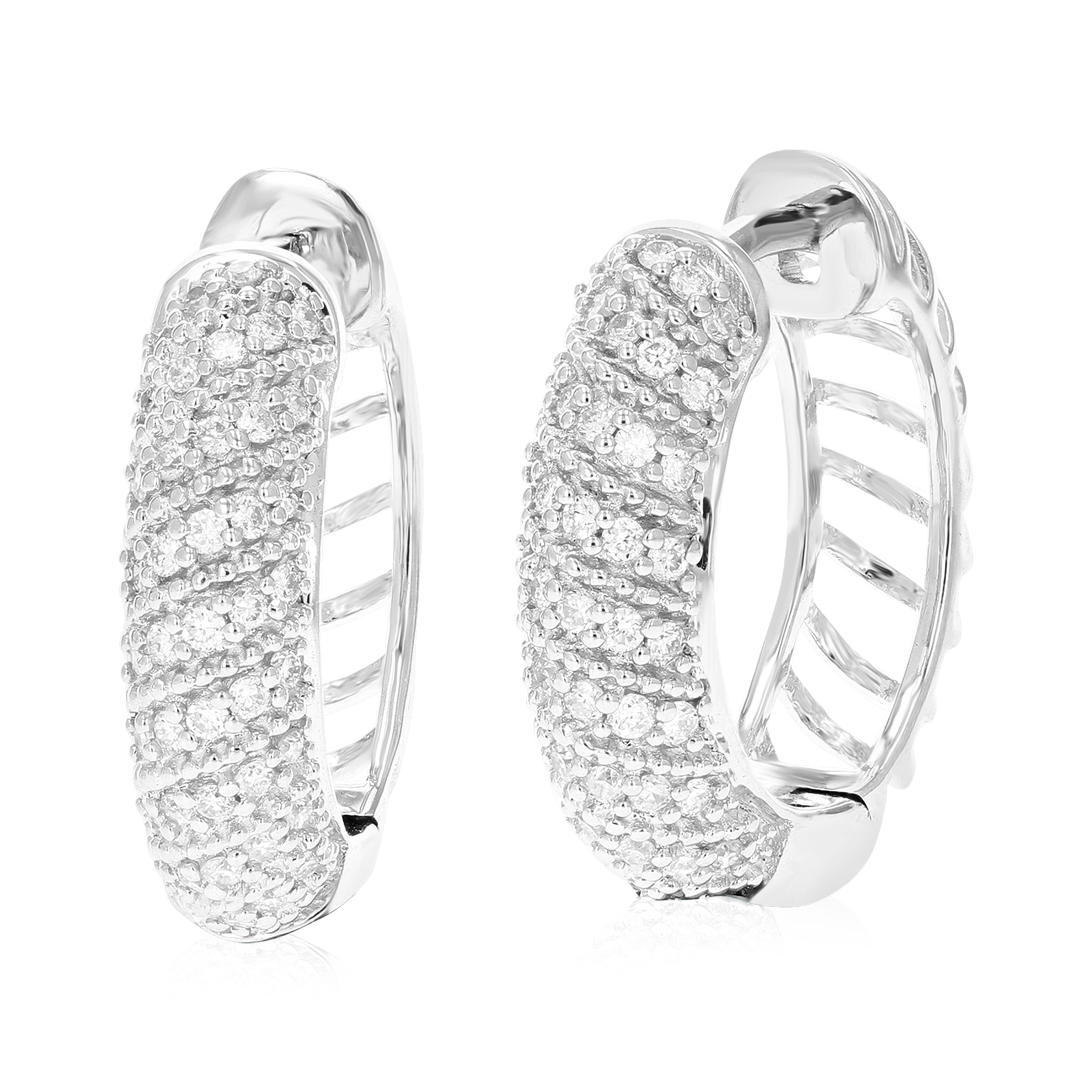 Round Diamonds Hoop Earrings