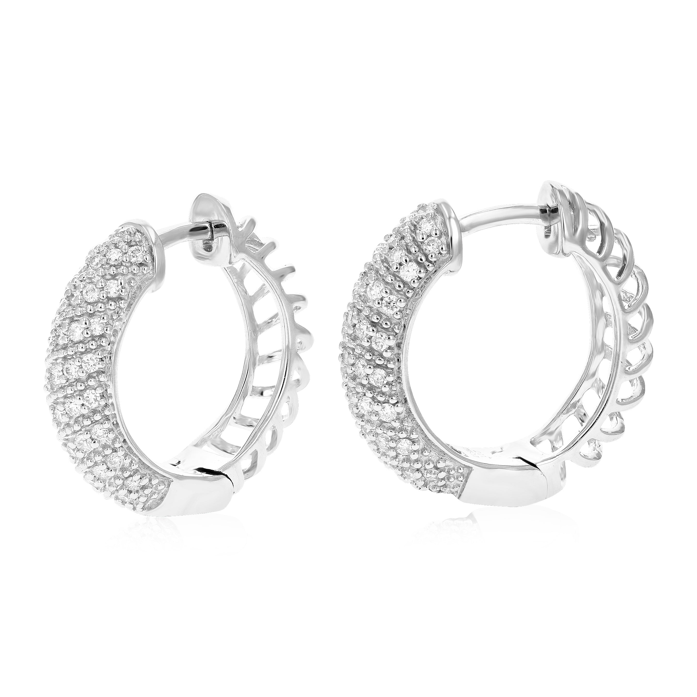 Round Diamonds Hoop Earrings