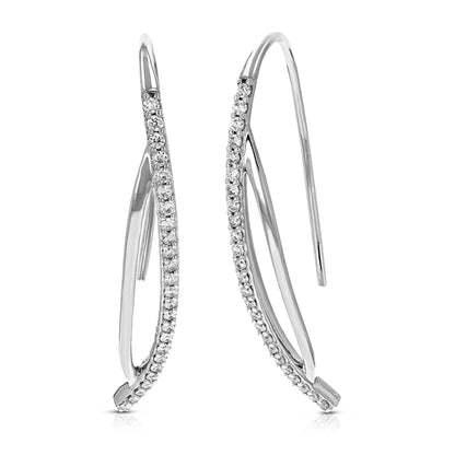 Cuff Diamond Hoop Earrings