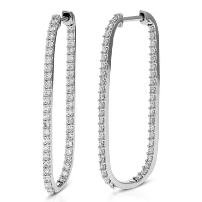 Rectangle Inside Out Hoop Earrings