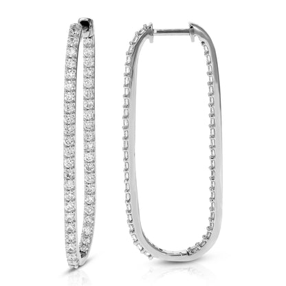 Rectangle Inside Out Hoop Earrings