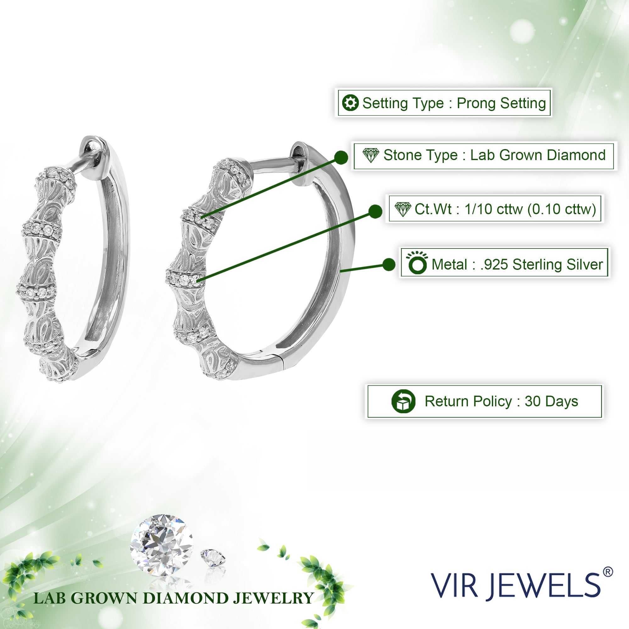 Fashion Diamond Hoop Earrings