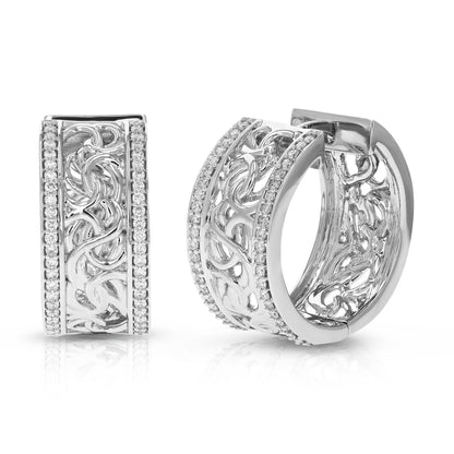 Fashion Diamond Hoop Earrings