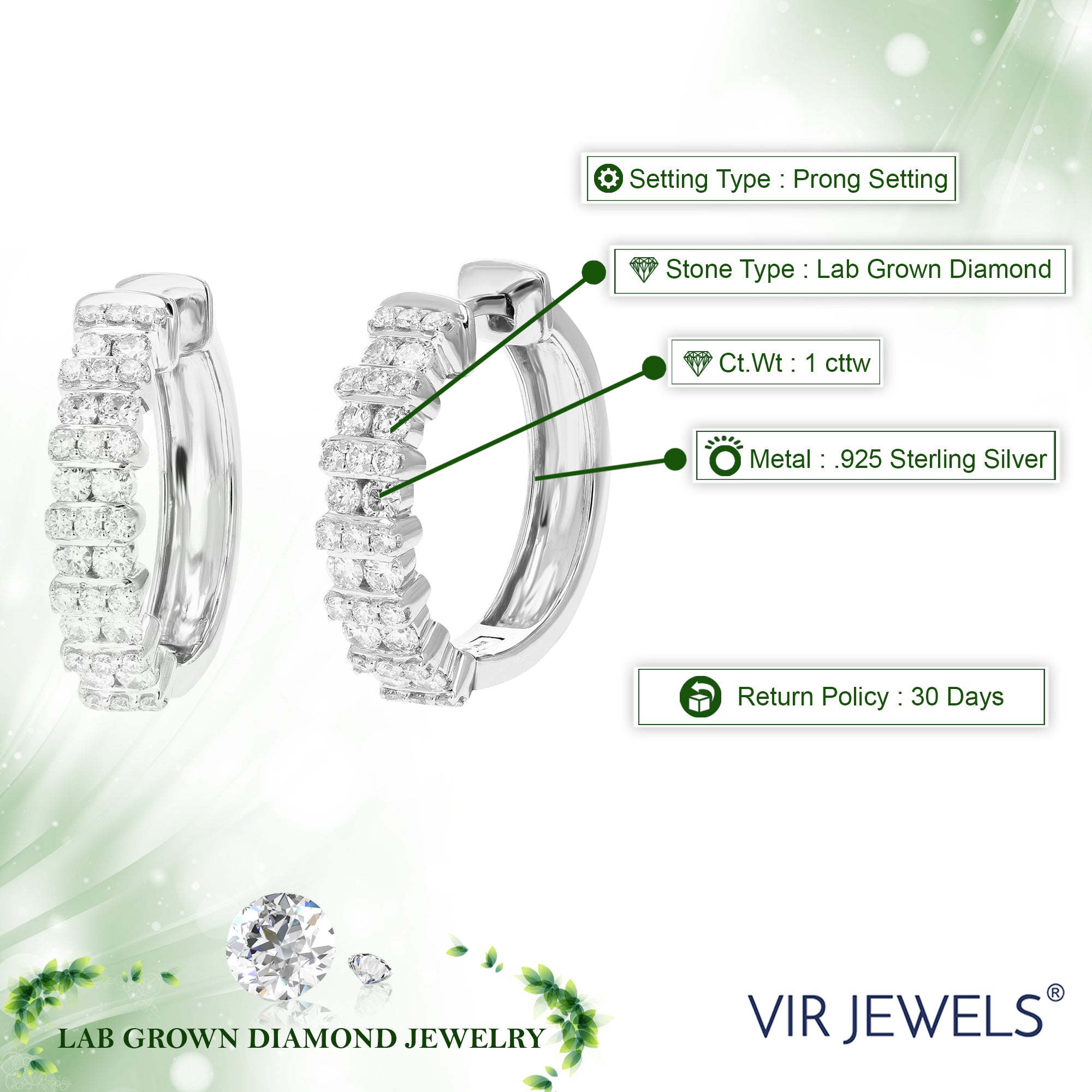 Fashion Diamond Hoop Earrings