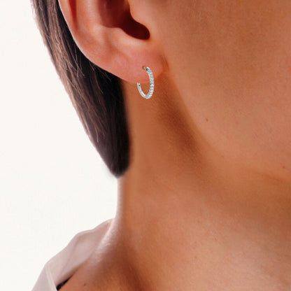 Petite Diamond Hoop Earrings