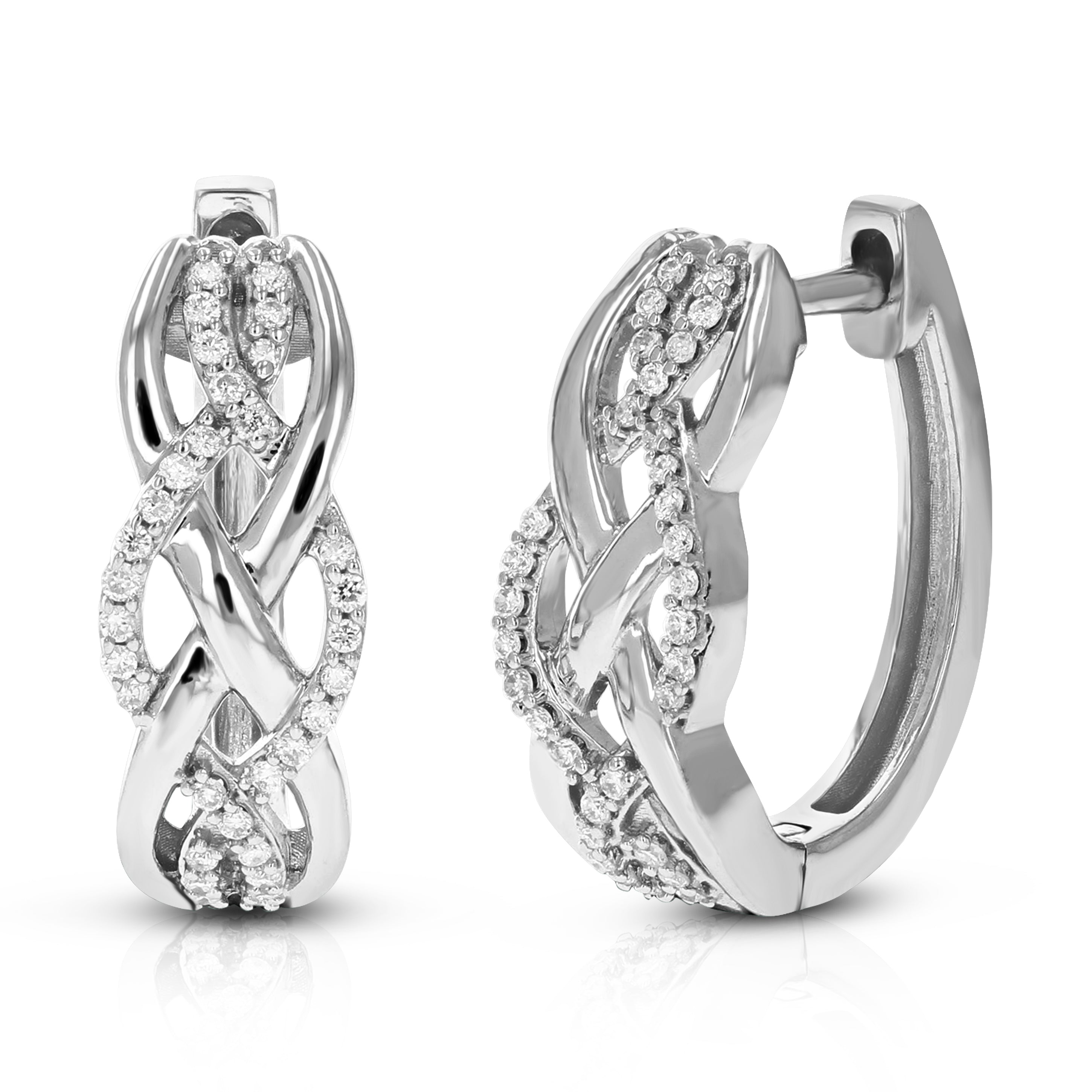 Twisted Diamond Hoop Earrings