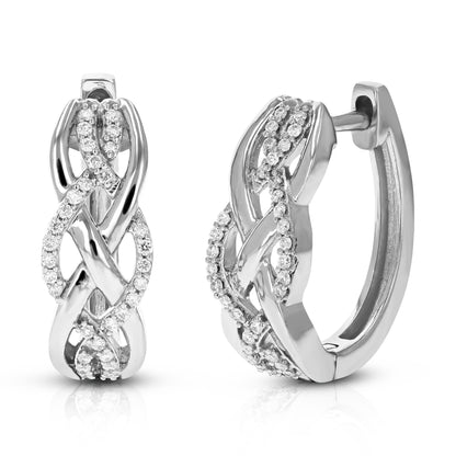 Twisted Diamond Hoop Earrings