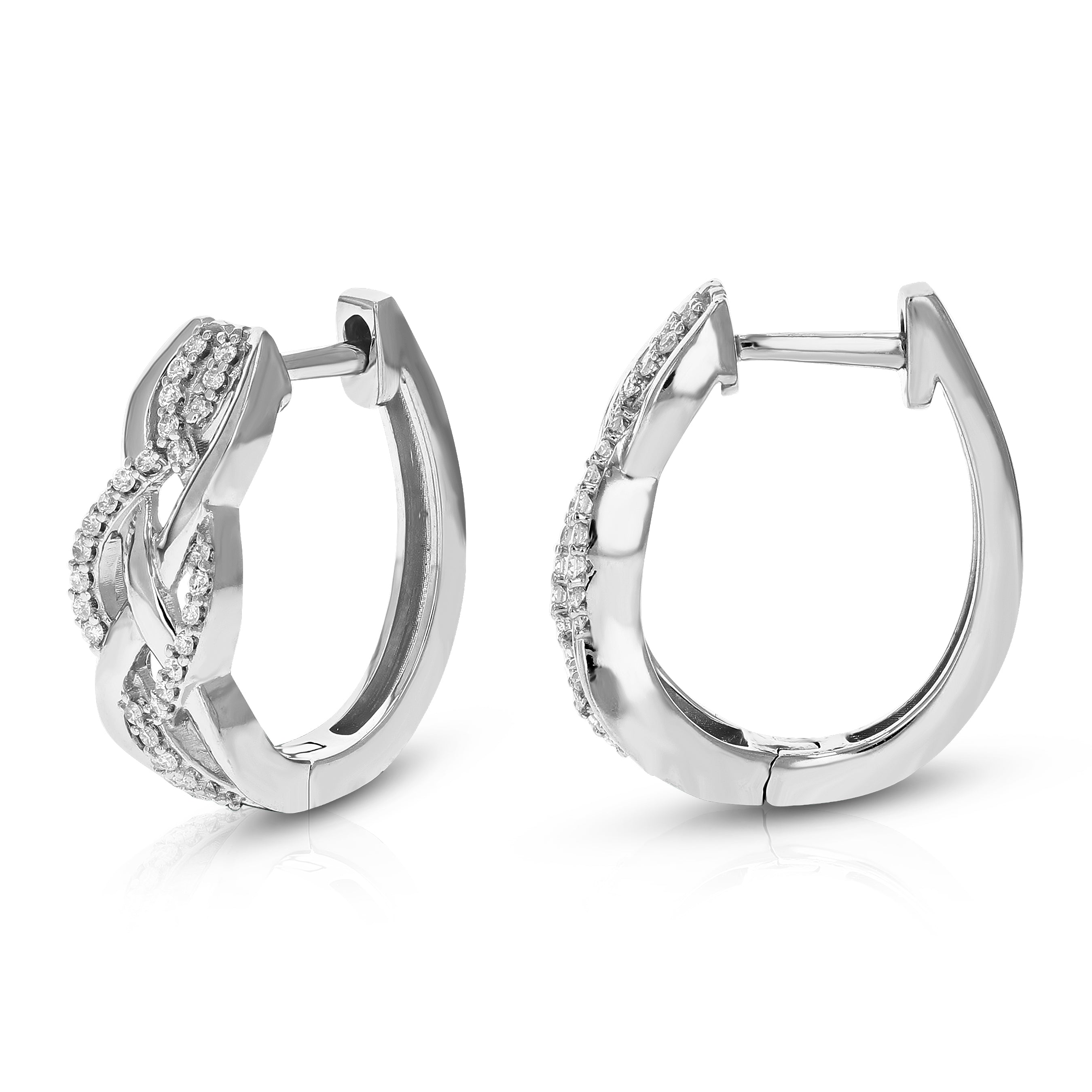 Twisted Diamond Hoop Earrings