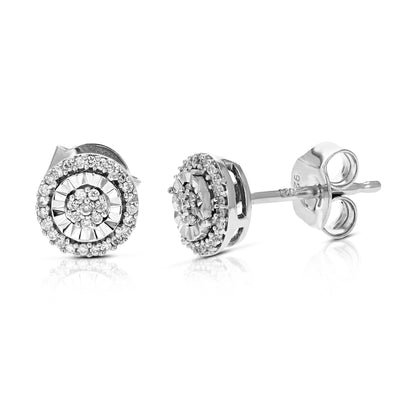 Cluster Lab Diamond Stud Earrings