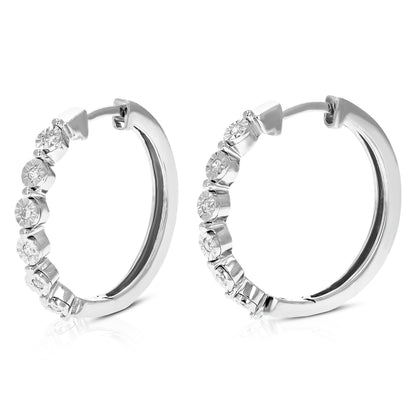 Bubble Diamond Hoop Earrings