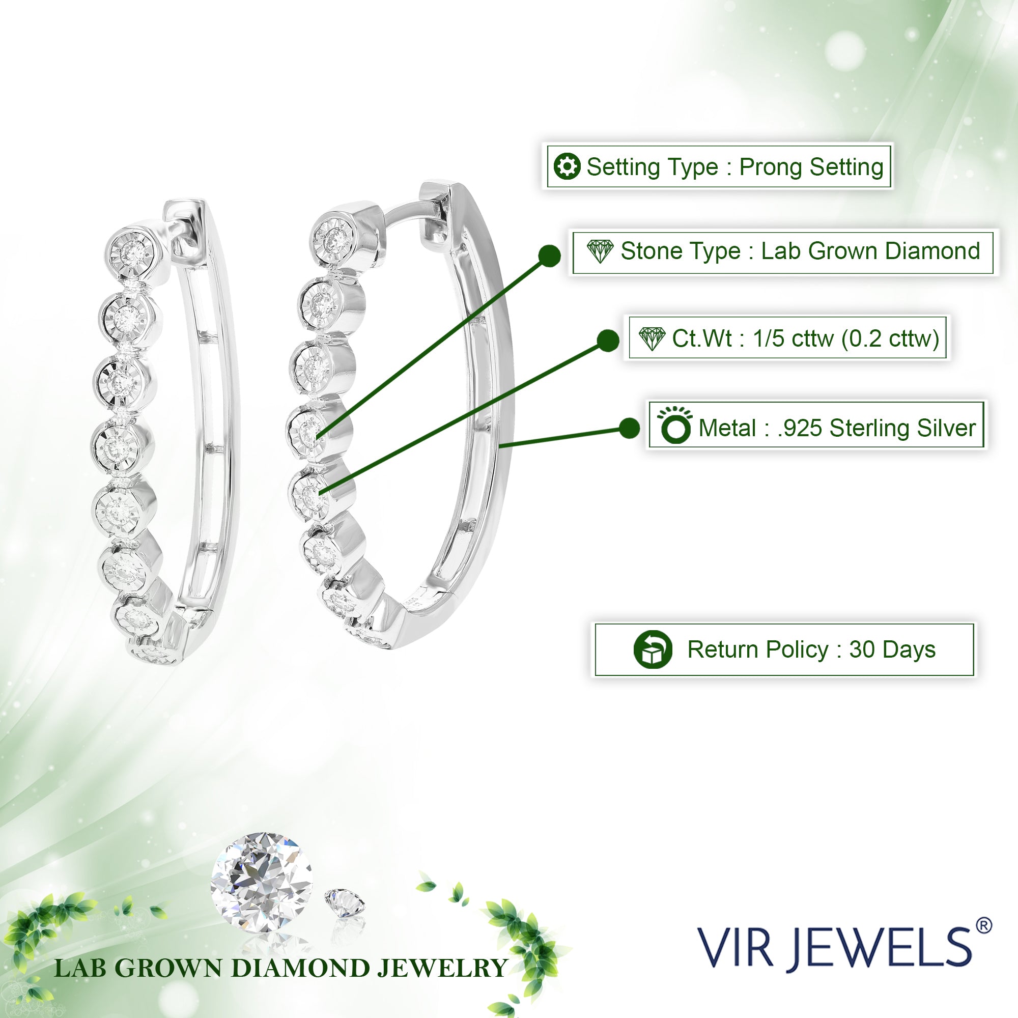 Bezel Diamond Hoop Earrings