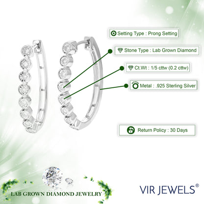 Bezel Diamond Hoop Earrings