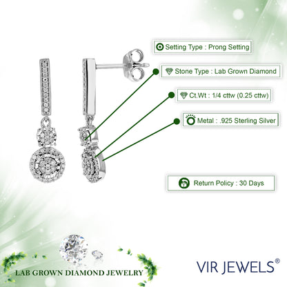 Two Round Drop Diamond Earrings