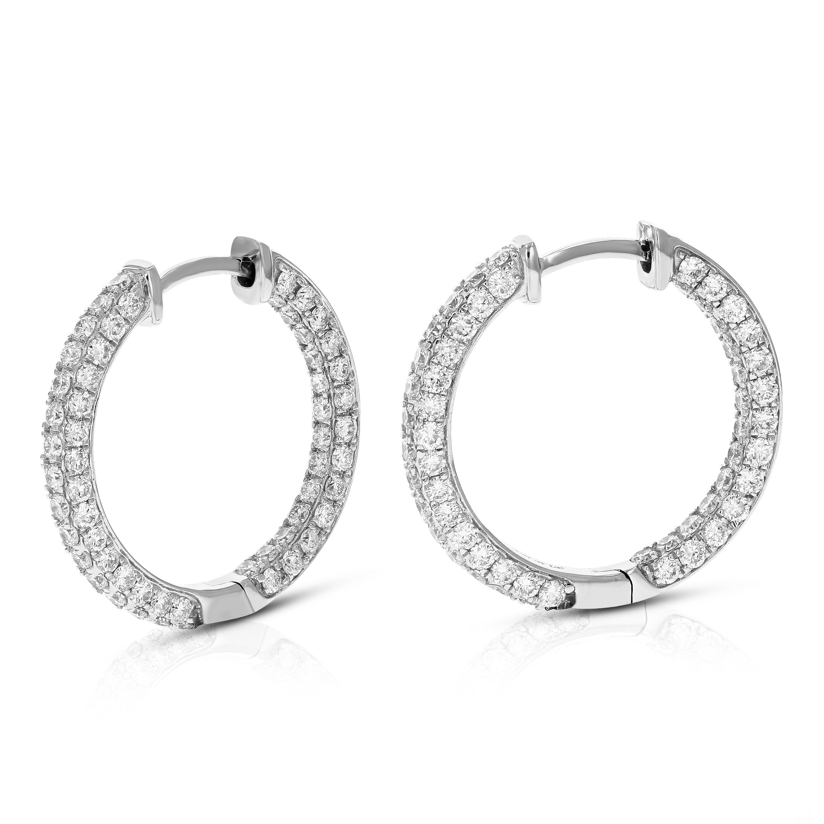Tapered Eternity Diamond Hoop Earrings