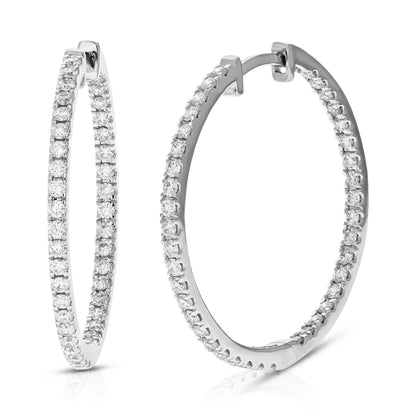 Prong Diamond Eternity Hoop Earring