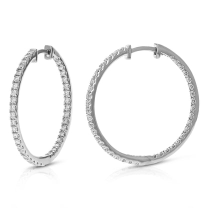 Prong Diamond Eternity Hoop Earring