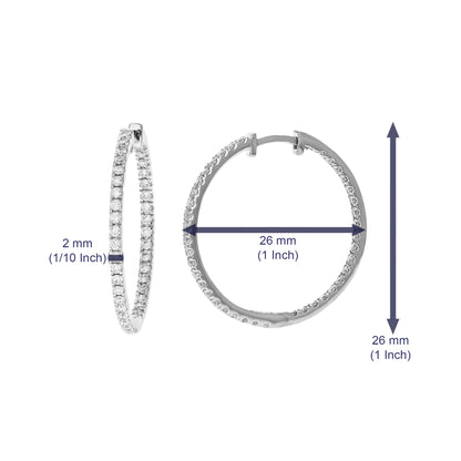 Prong Diamond Eternity Hoop Earring