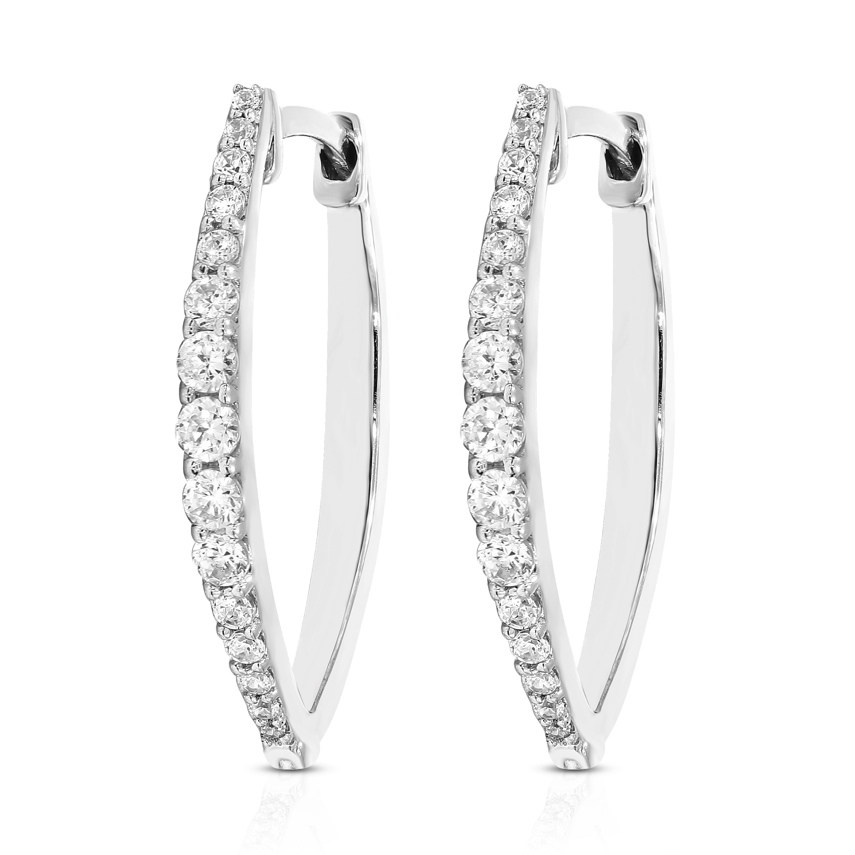 Graduate Diamond Hoop Earring