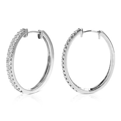 Double Row Pave Hoop Earrings