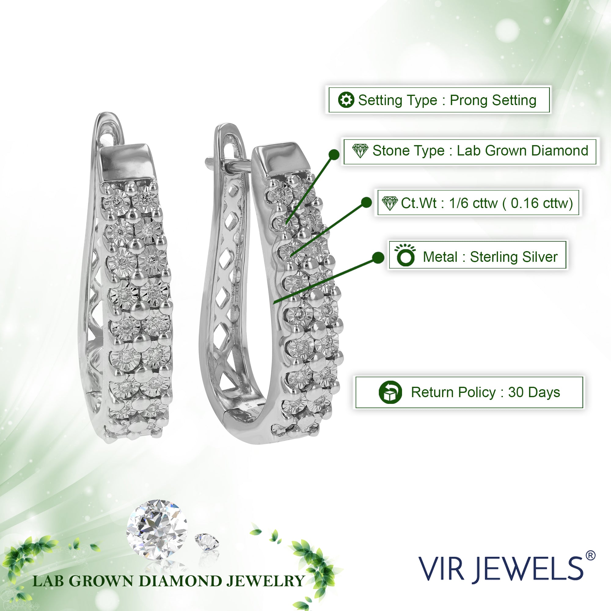 Double Row Diamond Hoop Earrings