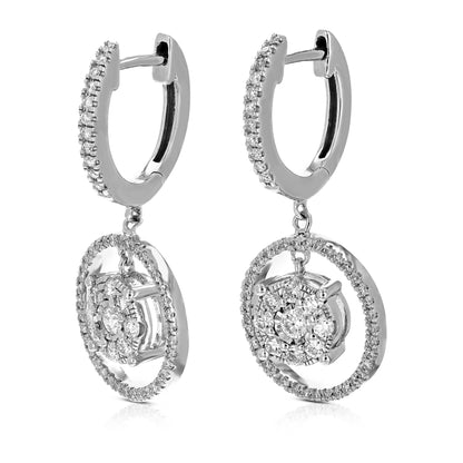 Dangle Diamond Halo Earrings