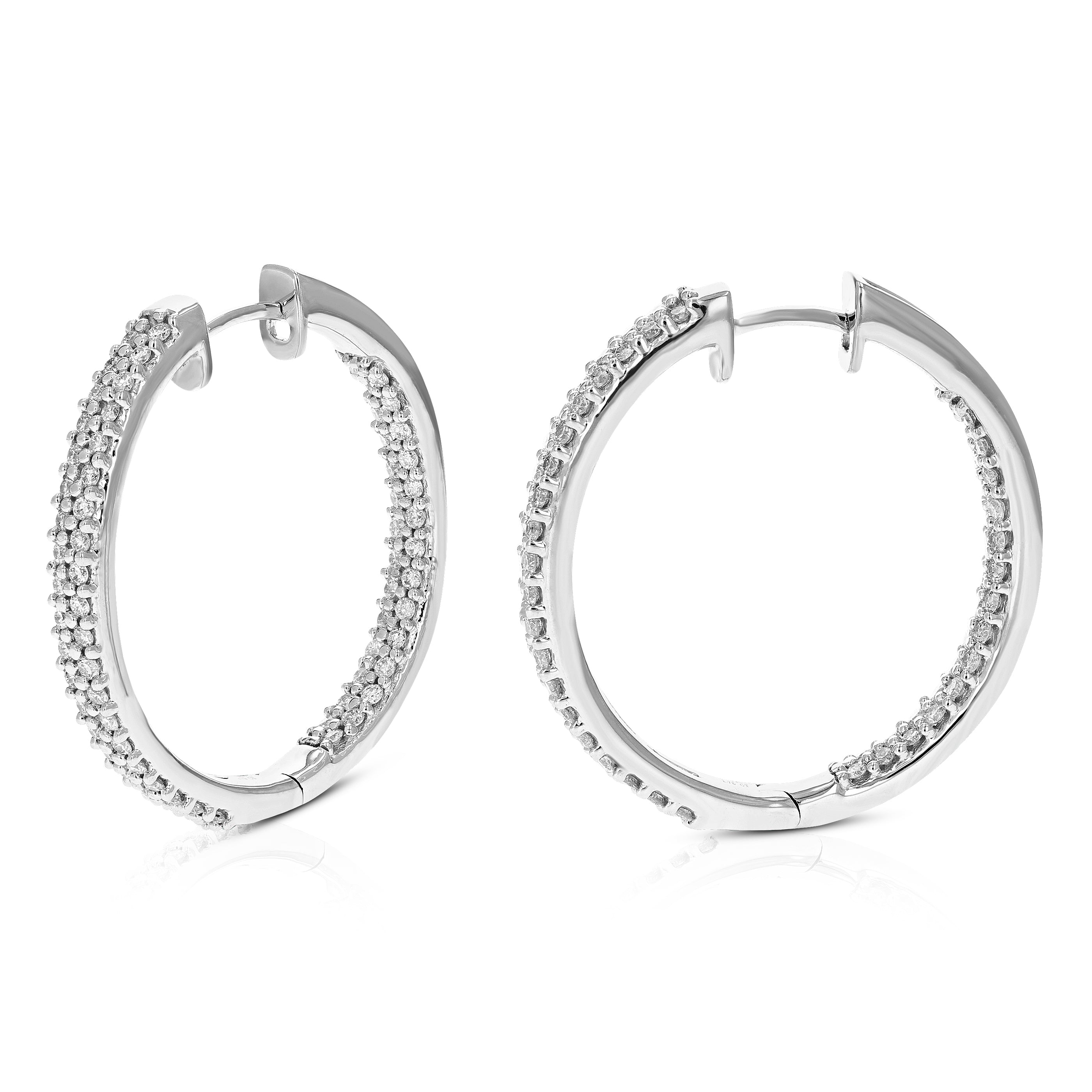 Inside Out Duble Row Diamond Earrings