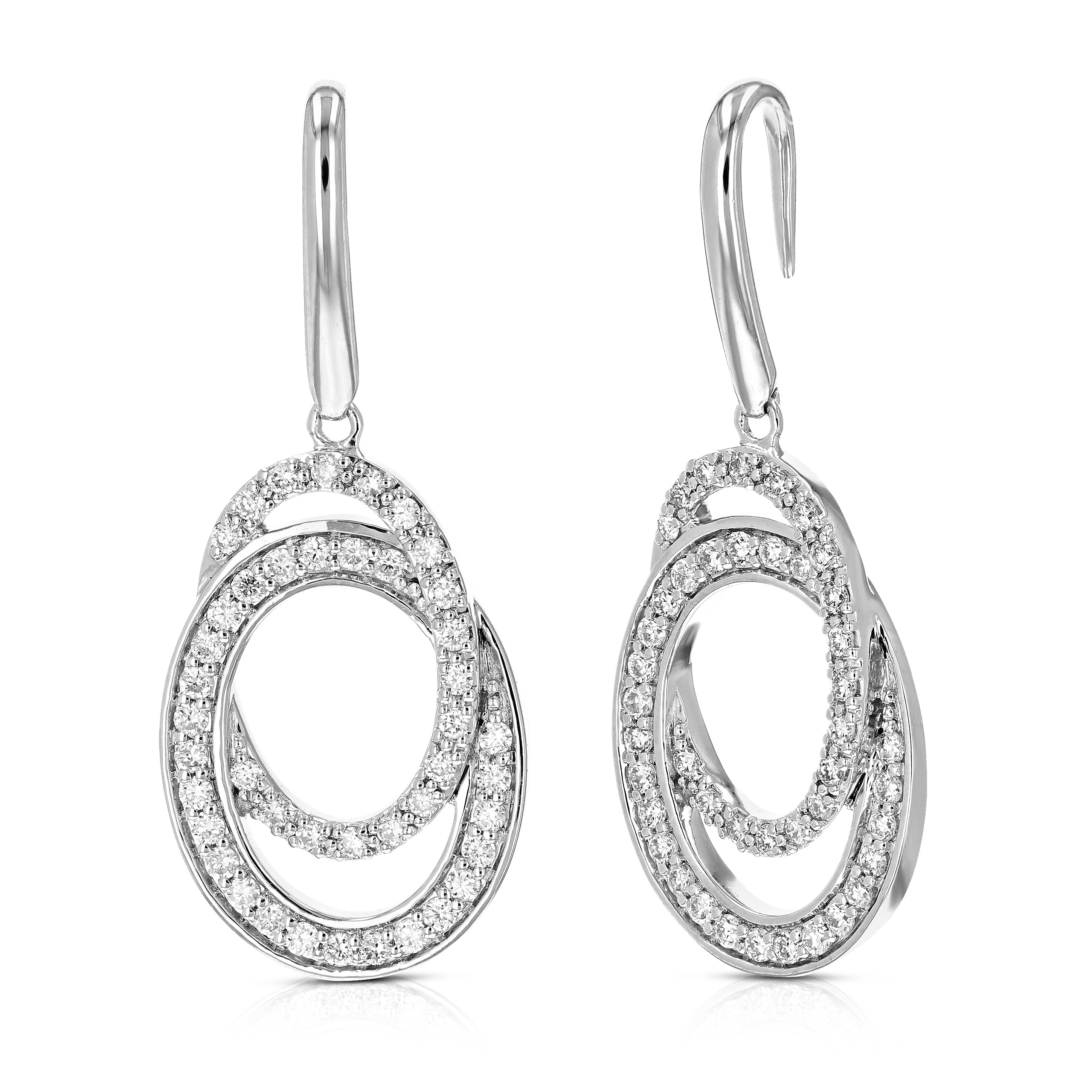 Circle Diamond Dangle Earrings