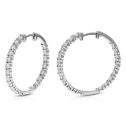 Cluster Round Inside Out Hoop Earrings