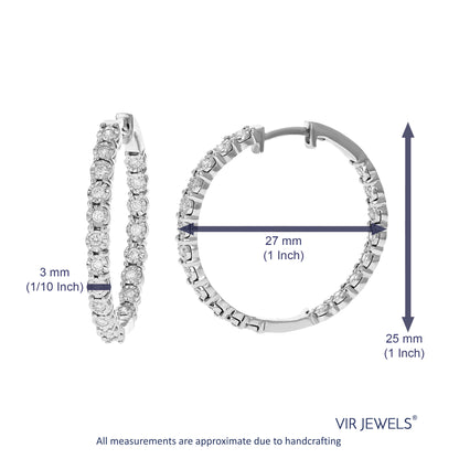 Cluster Round Inside Out Hoop Earrings