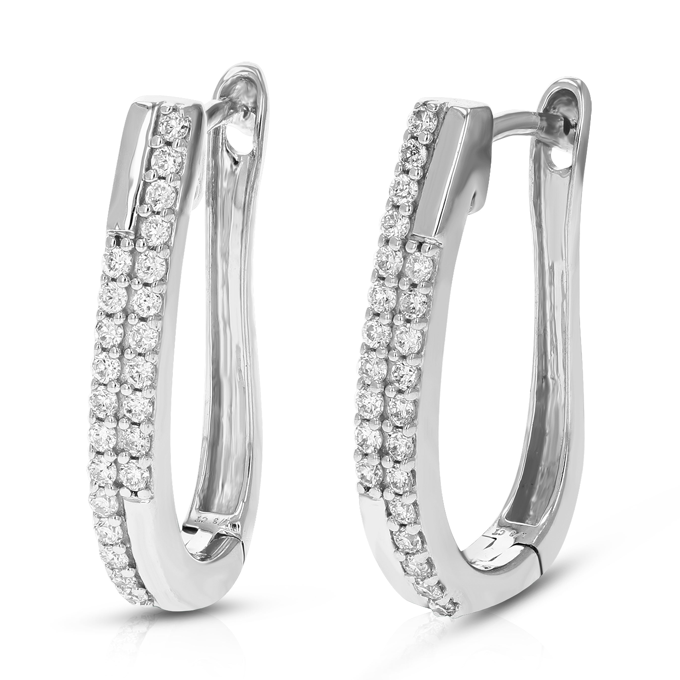 Cross Over Double Row Hoop Earrings