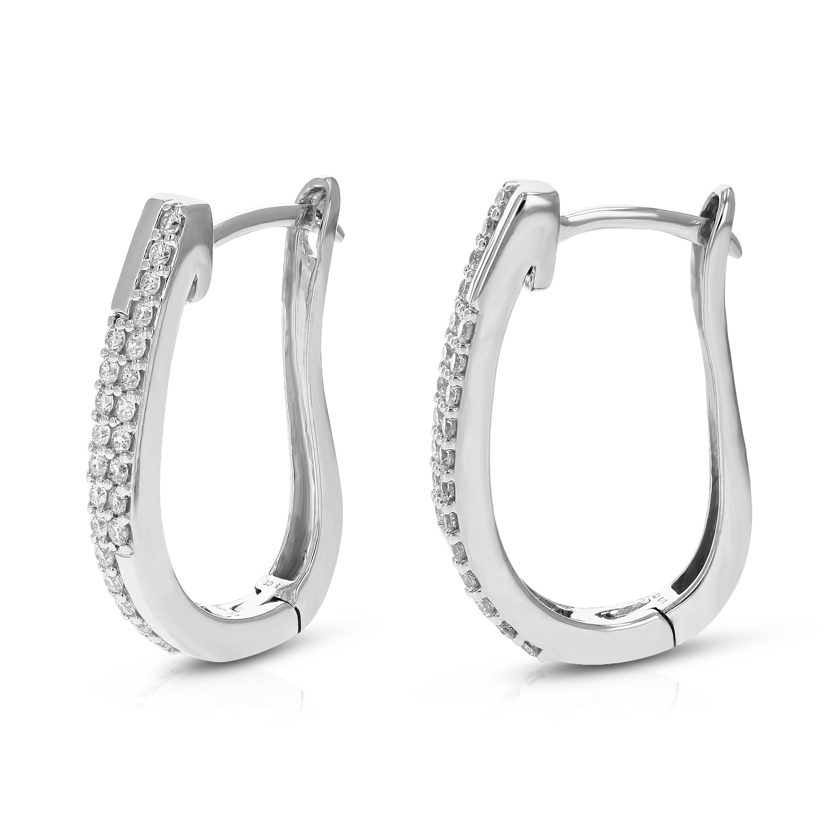 Cross Over Double Row Hoop Earrings