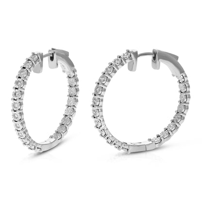 Round Cluster Inside Out Hoop Earrings