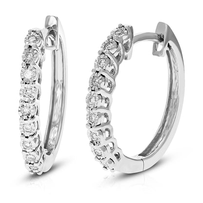 Prong Diamond Hoop Earrings