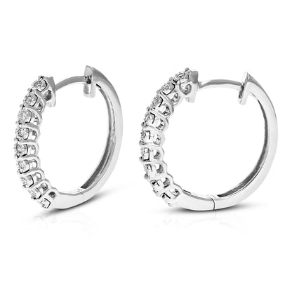 Prong Diamond Hoop Earrings