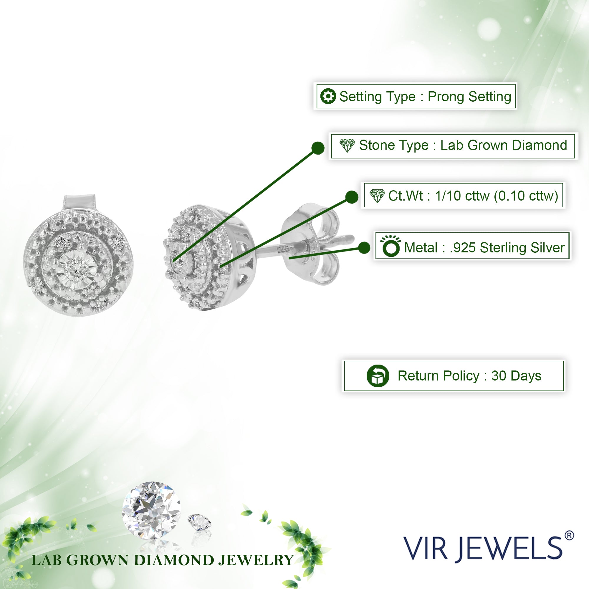 Diamond Stud Composite Earrings