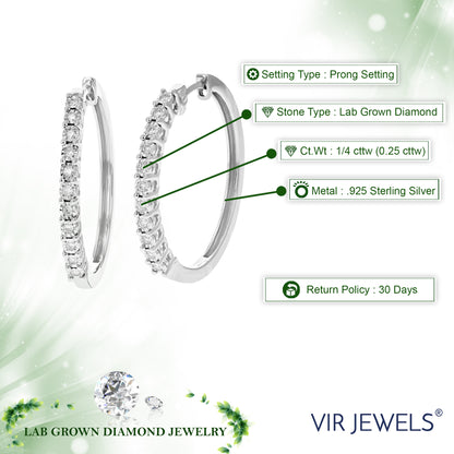 Prong Diamond Hoop Earrings