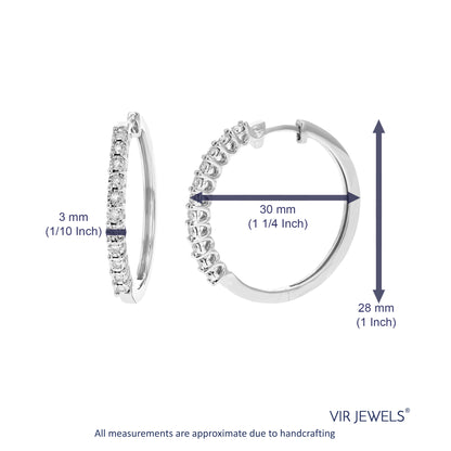 Prong Diamond Hoop Earrings