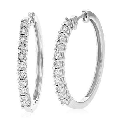 Prong Diamond Hoop Earrings