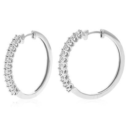 Prong Diamond Hoop Earrings