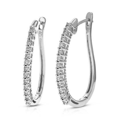 Classic Diamond Curved Hoop Earrings