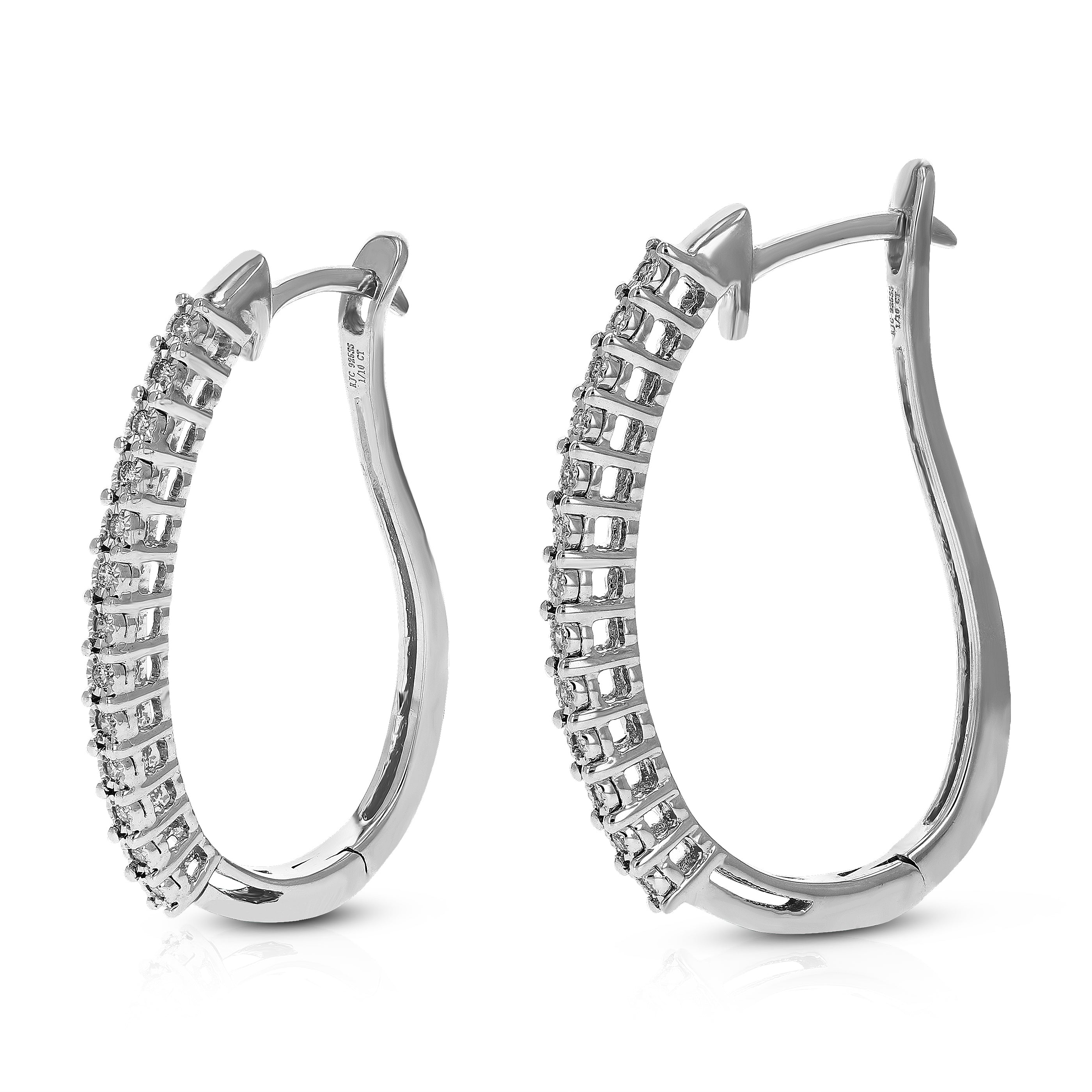 Classic Diamond Curved Hoop Earrings