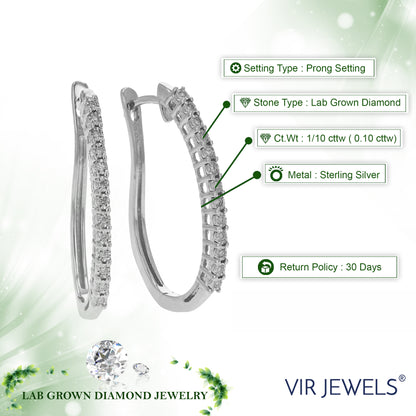 Classic Diamond Curved Hoop Earrings