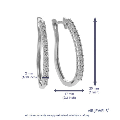 Classic Diamond Curved Hoop Earrings