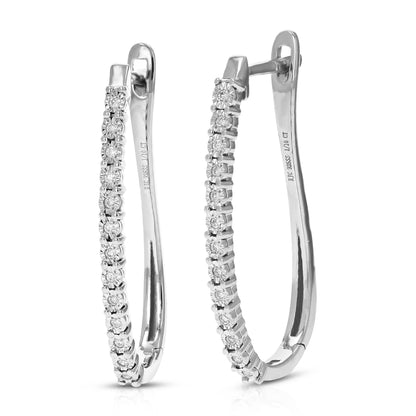 Classic Diamond Sleek Hoop Earrings