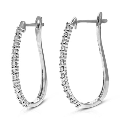 Classic Diamond Sleek Hoop Earrings