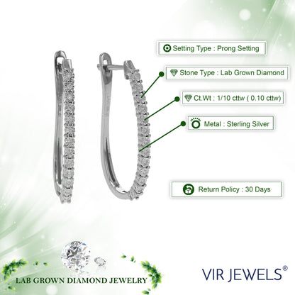 Classic Diamond Sleek Hoop Earrings