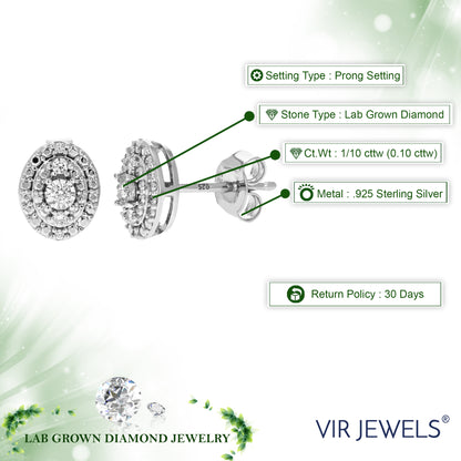 Oval Composite Diamond Stud Earrings